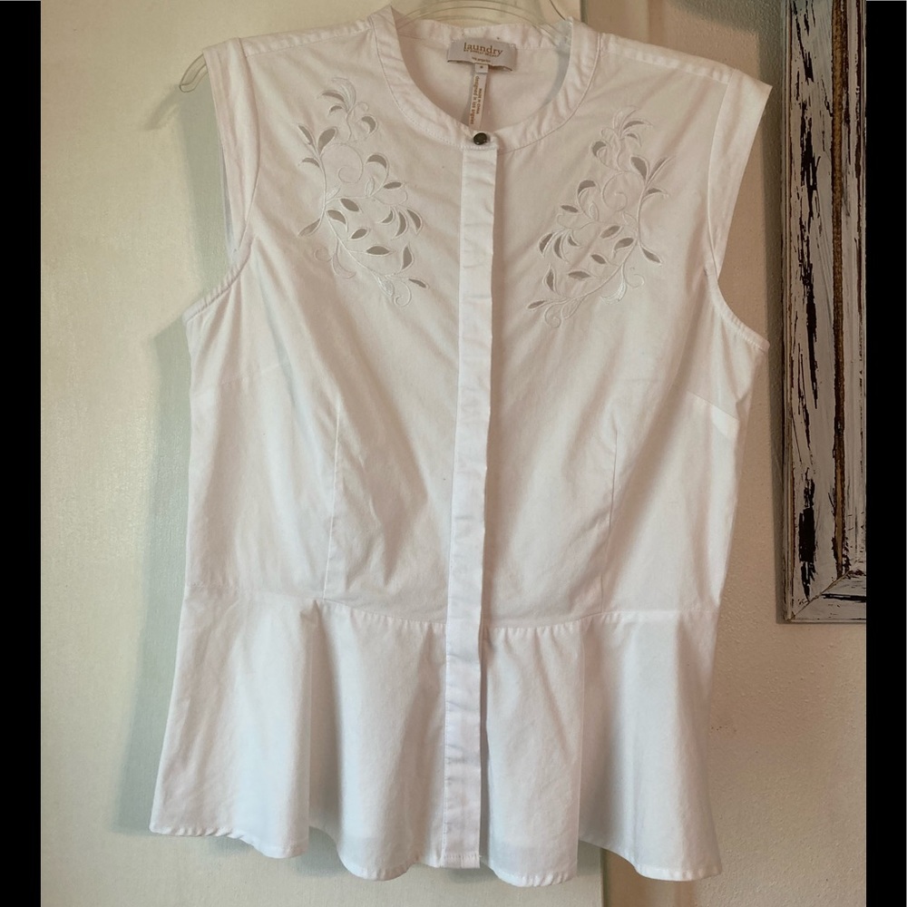 Laundry by Shelli Segal Los Angeles Sleeveless Button Down Top Sz 8